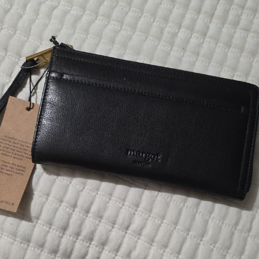 Mango Elegant Black Leather Clutch